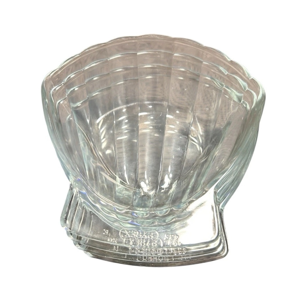 Vintage Pyrex Shell Dessert Bowls 435 Clear Glass Seafood Shrimp Cocktail